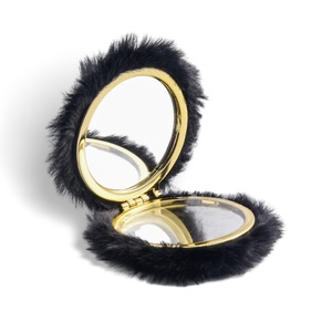 กระจกสองด้านทรงกลมขนฟูเนื้อนุ่มคุณภาพสูง ขายดี - Product Image 4