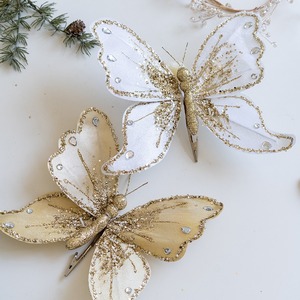 Farfalla glitterata con Clip, farfallina artigianale fai da te su ornamenti per albero <span class=keywords><strong>di</strong></span> <span class=keywords><strong>natale</strong></span> decorazione <span class=keywords><strong>di</strong></span> <span class=keywords><strong>Natale</strong></span> <span class=keywords><strong>di</strong></span> simulazione per ghirlande <span class=keywords><strong>di</strong></span> <span class=keywords><strong>Natale</strong></span> - Product Image 3