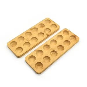 12 Hole Bamboo Egg Tray Chicken Refrigerator Egg Holder With Eco Friendly