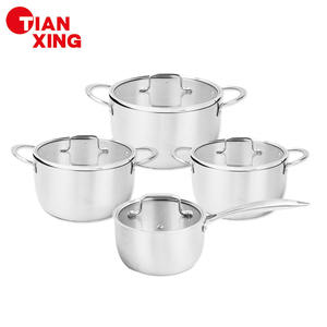 Ensemble de casseroles en acier inoxydable entièrement recouvert de 8 pièces TIANXING, compatible induction, finition mate, dernier modèle - Product Image 1