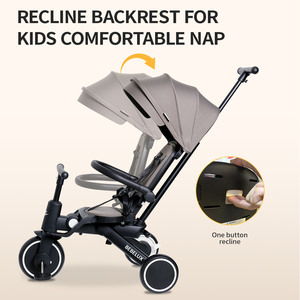 <span class=keywords><strong>Triciclo</strong></span> para Bebés OEM 8 en 1, Plegable, con Barra de Empuje Ajustable y <span class=keywords><strong>Asiento</strong></span> <span class=keywords><strong>Reclinable</strong></span> para Viajes al Aire Libre - Product Image 3