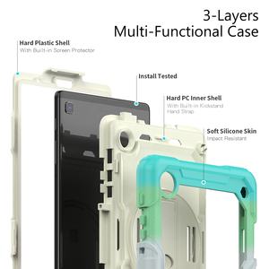 Custodia per tracolla a mano con staffa rotante 360 per <span class=keywords><strong>Samsung</strong></span> <span class=keywords><strong>Tab</strong></span> <span class=keywords><strong>A7</strong></span> <span class=keywords><strong>Lite</strong></span> 8.7 pollici 2021 <span class=keywords><strong>T220</strong></span> T225 custodia per supporto in Silicone per PC - Product Image 3