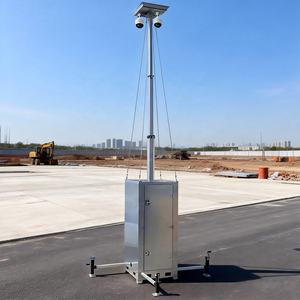 Tour de vidéosurveillance mobile compacte en forme de cube, panneaux solaires en option, avec mât manuel de 6 m, batteries 200 Ah pour <span class=keywords><strong>la</strong></span> sécurité des chantiers - Product Image 6