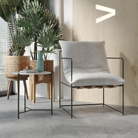 Canapé simple nordique de luxe chaise longue en cuir d'appoint moderne fauteuil moderne fauteuil à ossature métallique pour salon