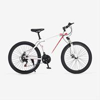 Vélo de montagne tout-terrain en acier avec freins à double disque, logo personnalisé, 21 vitesses, 26 pouces, fourche à suspension pneumatique 15 kg, pneu 26x2.6 pouces