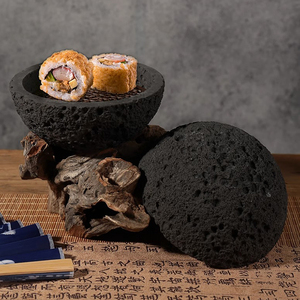 예술적인 행성 그릇 화산석 스타일 그릇 및 접시 돌 스타일 분자 요리 구형 달 그릇 호텔용 - Product Image 4