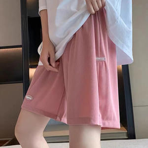 High-Waisted Summer Quarter Pants for <b>Women</b> Ladies Sports <b>Shorts</b> With Pit Stripes Leisure Outside Wearing Loose Straight <b>Shorts</b> - Product Image 4