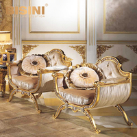 Français de luxe Versailles Style Or Antique Encadrée Couronne Lit Rembourré avec Crème Blanc Capitonné En Cuir