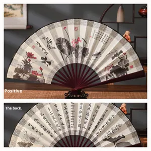 <span class=keywords><strong>Abanico</strong></span> Plegable Masculino de 10 Pulgadas, Estilo <span class=keywords><strong>Antiguo</strong></span> <span class=keywords><strong>Chino</strong></span>, Técnica de Impresión en Tela de Seda, Venta al por Mayor, Área Escénica - Product Image 6