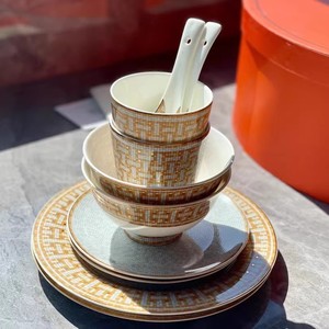 Juego de Vajilla de Porcelana Fina de Lujo Marca CEC, Ecológico, de 10 Piezas, Incluye Tazón y Plato, Clásico para Hogar, Hotel y Restaurante, Venta al Por Mayor - Product Image 5