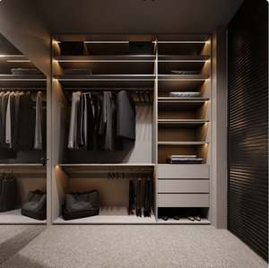 Armoires ouvertes modernes 2025, chambre personnalisée, combinaison de meubles de chambre à coucher, meubles en MDF, bois, chambre à coucher pour armoire, placard - Product Image 1