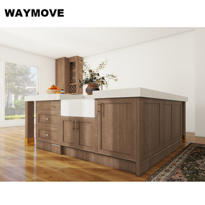 Armários de Cozinha com Design Moderno Estilo Shaker, Laminação, Dobradiças, Painel de Melamina, Gabinete, Pia, Torneira, Corrediça de Gaveta, Cesto - Product Image 5