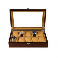 Kotak Kemasan Jam Tangan Kayu Buatan Tangan dengan Logo Terukir Laser untuk Perhiasan Jam Tangan dan Hadiah Premium