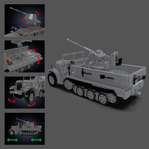 Mould King 20048 Modèle Flagship Store – Blocs de Construction de Char 40 Pièces – Véhicule Militaire à Canon Anti-Avion et Demi-Chenilles – Briques d'Assemblage Militaire - Product Image 4