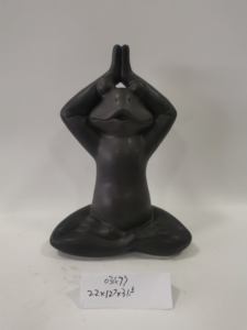 セラミックヨガフロッグ像; 庭や家の装飾のための禅ヨガカエルの置物を瞑想する - Product Image 2