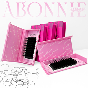 Extensiones de pestañas Abonnie Cashmere, extensiones de pestañas rusas clásicas, volumen oscuro, <span class=keywords><strong>negro</strong></span> mate, venta al por mayor, extensiones de pestañas de seda - Product Image 3
