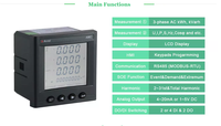 Compteur d'énergie multifonction triphasé Acrel AMC96-E4/KCSOE 96x96 à montage sur panneau, séquence d'événements, Modbus RTU DI/DO