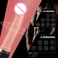 Vibrador Dildo Realista Automático S-hande con Movimiento de Empuje, Máquina Sexual de Silicona con Asa y Ventosa para Mujeres