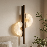 Lámpara de Pared LED Minimalista de Alabastro, Estilo Nórdico de Lujo, Luz Blanca Cálida, para Dormitorio, Sala de Estar, Hotel, Fondo de TV