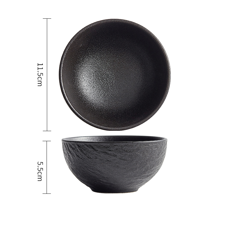 Bol de riz de 4,5 pouces noir