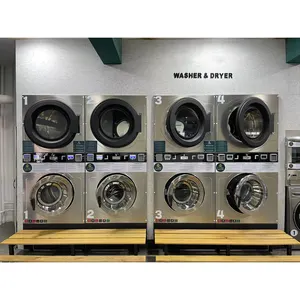 Macchina lavanderia commerciale da 12kg con carta di ricarica completamente automatica e lavatrice a due piani