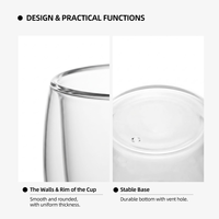 Tasse à café en verre à double paroi 300 ml / 10,25 oz, gobelet isotherme en borosilicate pour café glacé, infusion à froid, café à domicile