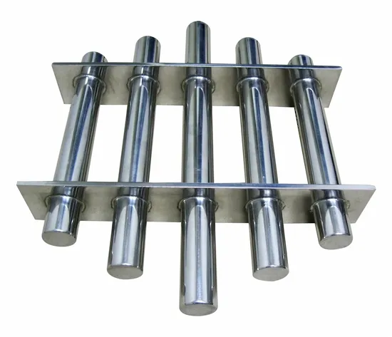 Kualitas tinggi parut pemisah magnetik grid filter magnet hopper untuk produksi makanan