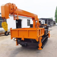 Grue sur chenilles à déchargement automatique de 3 tonnes, homologuée CE, conception personnalisée pour le levage de grumes forestières sur terrain accidenté