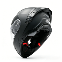 Casque de moto modulaire Moto Factory avec éclairage d'avertissement LED, homologué DOT, compatible Bluetooth, double visière
