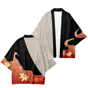 2025 estate Anime <span class=keywords><strong>Cos</strong></span> originale dio Genshin capo con orchidea notturna Cardigan cuore corallo Kimono piuma maglione - Product Image 6