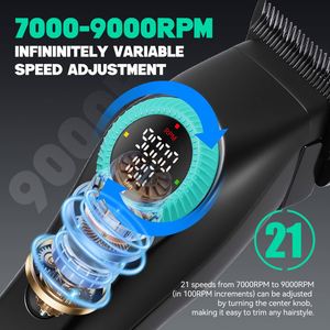 Tondeuse à cheveux électrique multi-vitesses G79 pour hommes avec station de charge - Kit de toilettage sans fil rechargeable avec vitesse réglable - Product Image 5