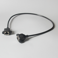 Grosir 8Pin RJ45 kabel Ethernet wanita ke wanita jaket PVC kabel Patch kucing 5e dengan Panel kunci sekrup dan dudukan casing PC