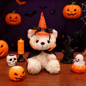 Halloween Teddy Bear Plush <strong>Doll</strong> Wearing a <strong>Wizard</strong> Hat and Costume - Product Image 4