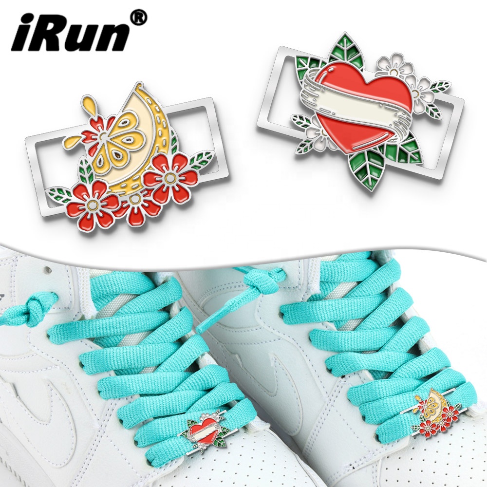 IRun персонализированные шнурки для кроссовок на заказ, подвески, металлические шнурки с узором на заказ, винтажные шнурки для обуви с пряжкой