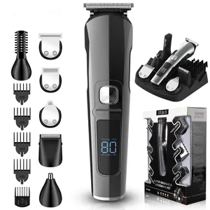 Mry Elektrische Trimmer Oplaadbare 6 In 1 Tondeuse Mannen Set Hele Lichaam Gewassen Lcd Digitaal Display Baard Trimmer Set