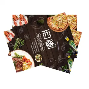 사용자 정의 인쇄 일회용 크래프트 종이 테이블 패드 식당 자신의 로고가있는 종이 플레이스매트