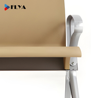 Chaise de salle d'attente d'hôtel en polyuréthane au design moderne Flya 2-5 sièges de poutre d'aéroport avec zones publiques d'hôpital en métal