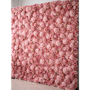 Paneles de Pared de Tela de Seda con Flores Artificiales y Efectos 3D Personalizados, Rosas Rosadas, Marca QIHAO, para Decoración de Tiendas - Product Image 5