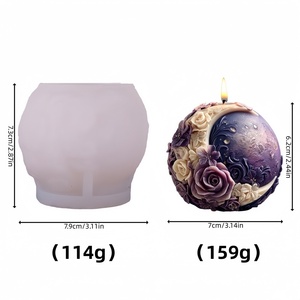 Molde de silicona con aroma a flor de luna morada, molde DIY 3D de flor de luna esférica para difusor, molde de silicona para hornear pasteles - Product Image 6