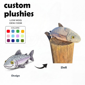 Fabricant de jouets en peluche en tissu de coton de haute qualité sur mesure, jouets en peluche poisson, perroquet, pieuvre, pigeon - Product Image 1