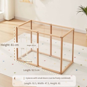 Köpek Çiti Masif Ahşap Düğme Kapatmalı Çevre Dostu Evcil Hayvan Kafesi Kapısı 81cm Yüksekliğinde Her Mevsim Küçük Köpekler İçin Özel Logo OEM/ODM - Product Image 5