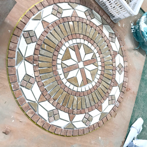 Médaillon de parquet en mosaïque de pierre d'art fait à la main conception personnalisée pour carrelage de sol extérieur moderne pour hôtel et cour - Product Image 4