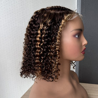 Pelucas de cabello humano rizado trenzado estilo pixie con reflejos, peluca bob de cabello humano corto virgen vietnamita, pelucas trenzadas con encaje HD, proveedor de cabello humano