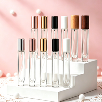 Flacons de parfum vides en verre transparent carrés et ronds de 3 ml, 5 ml, 10 ml avec logo personnalisé, rechargeables, pour échantillons de voyage et vaporisateurs de parfum