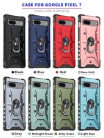 Etui magnétique pour Google Pixel 7 Pro Colorful 3 in 1 Rugged Armor 360 Rotating Metal Kickstand Phone Cover Case