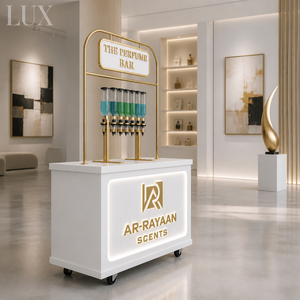 ตู้โชว์น้ำหอมแบบถอดประกอบได้ LUX ปรับแต่งได้ รถเข็นขายน้ำหอมเคลื่อนที่ ตู้ขายน้ำหอมขนาดเล็ก ดีไซน์สวยงาม - Product Image 2