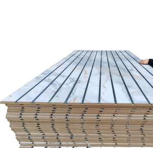 Hiện Đại siêu thị E2 lớp 4x8 16mm 17mm 18mm rãnh khe <span class=keywords><strong>MDF</strong></span> Board slatwall Panels với chèn nhôm sọc - Product Image 1