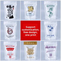 Sachet transparent auto-scellant à fermeture éclair, résistant à l'humidité, en PET+PE, pour l'emballage de fruits secs, noix, salades, gâteaux et aliments