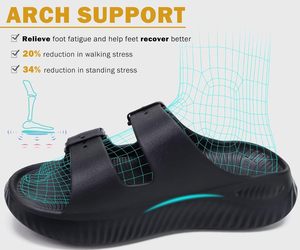 Sandali da donna comodi supporto per arco <span class=keywords><strong>plantare</strong></span> fascite regolabile cuscino spesso diapositive sportive riduce pantofole ortopediche - Product Image 3