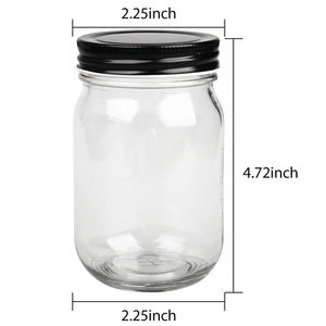Yoğurt kavanozları 16oz cam turşu kavanozu taşınabilir gecede yulaf konteyner yulaf ezmesi cam konserve kapaklı kahvaltı için - Product Image 2